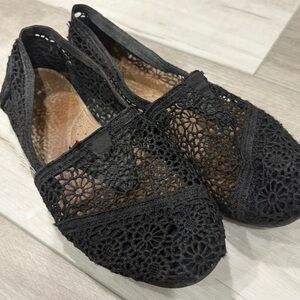 Toms Black Lace Espadrilles for Women